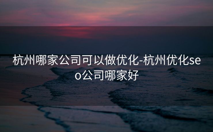 杭州哪家公司可以做优化-杭州优化seo公司哪家好