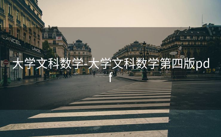 大学文科数学-大学文科数学第四版pdf
