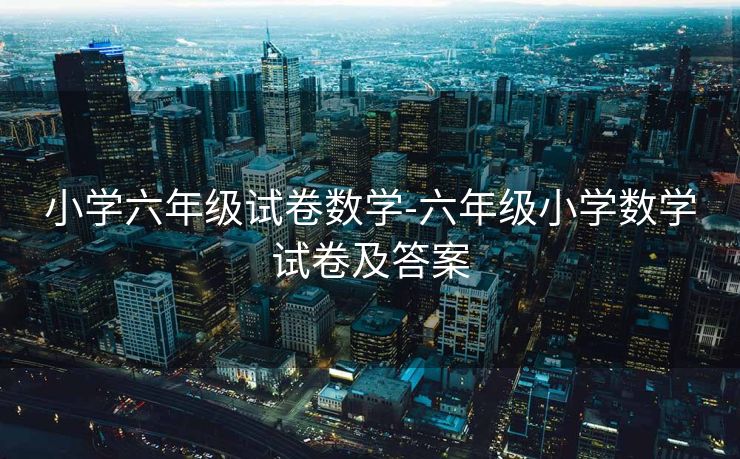 小学六年级试卷数学-六年级小学数学试卷及答案