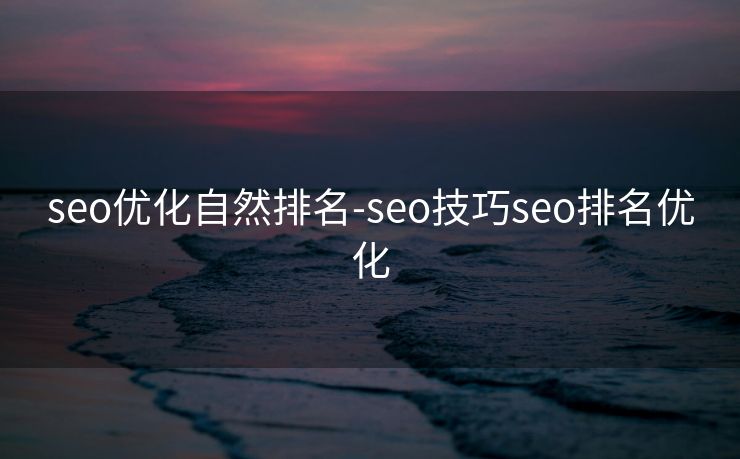 seo优化自然排名-seo技巧seo排名优化
