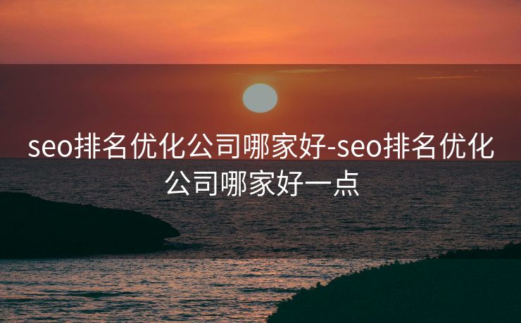seo排名优化公司哪家好-seo排名优化公司哪家好一点