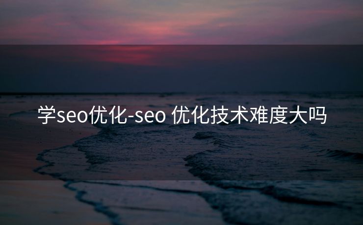 学seo优化-seo 优化技术难度大吗