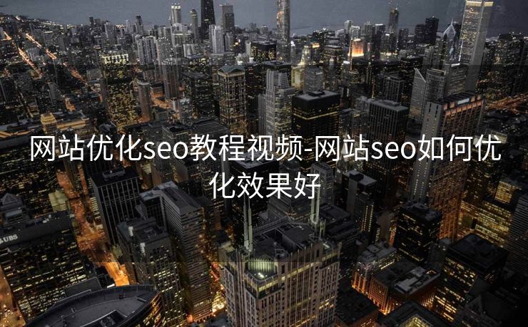 网站优化seo教程视频-网站seo如何优化效果好