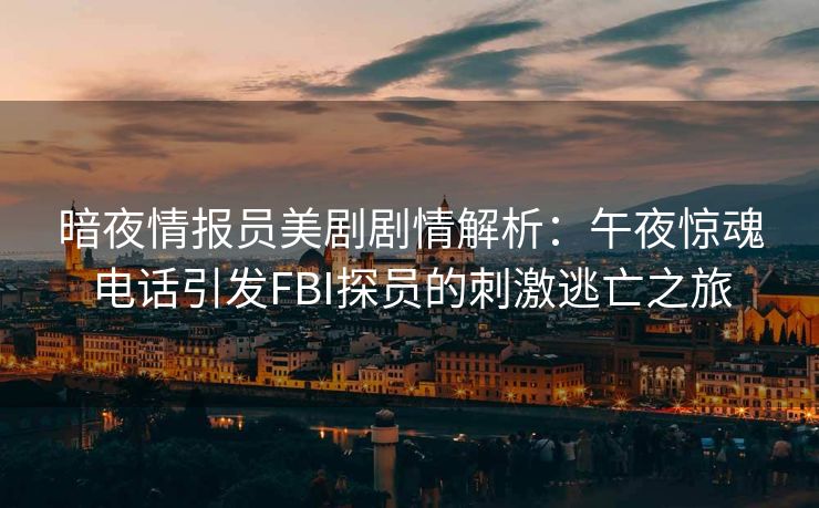 暗夜情报员美剧剧情解析:午夜惊魂电话引发FBI探员的刺激逃亡之旅 暗夜情报员美剧剧情解析:午夜惊魂电话引发FBI探员的刺激逃亡之旅